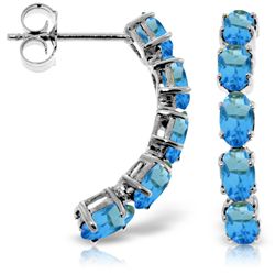 14k Solid Gold 2.50ct Blue Topaz Earrings