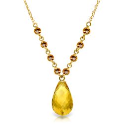 14k Yellow Gold 10.5ct & 1.0ct Citrine Stationed Necklace