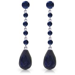 14K White Gold 29.60ct Sapphire Chandelier Earring