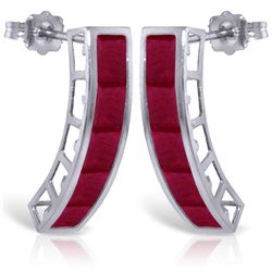 14K White Gold 5.0ct Ruby Push Back Earring