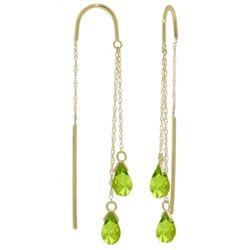 14k Gold 2.50ct Peridot Threaded Earrings