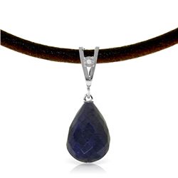 14K White Gold 14.80ct Sapphire & Diamond Necklace