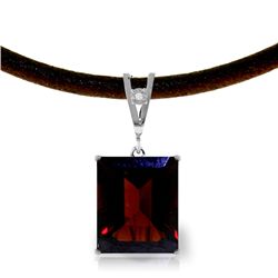 14K White Gold 6.5ct Garnet & Diamond Necklace