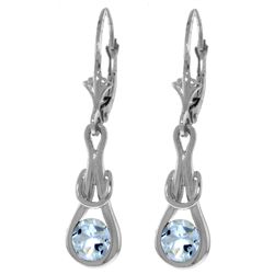 14k Gold 1.30ct Aquamarine Eternity Earrings