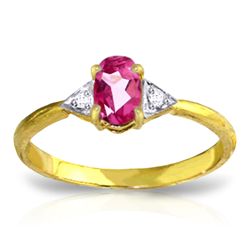 14k YG 0.45ct Pink Topaz & Diamond Ring