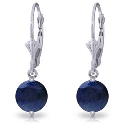 14k White Gold 3.30ct Sapphire Dangle Earrings