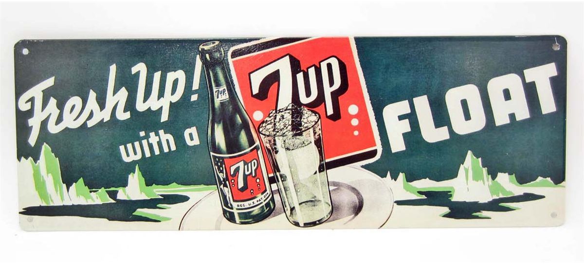 7631 - 7-UP FLOAT SODA METAL SIGN - 6