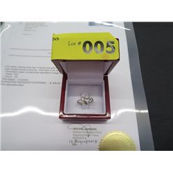 10 Kt rose gold & sterling silver diamond ring