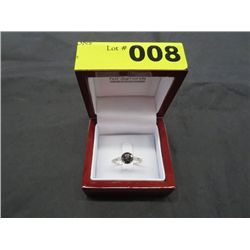 Brown topaz sterling silver diamond ring