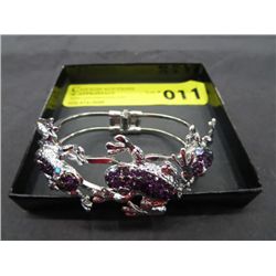Hand set 3 frog crystal bangle