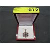 Image 1 : Genuine emerald & ruby 925 silver necklace