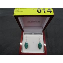 Sterling silver emerald earrings