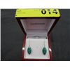 Image 1 : Sterling silver emerald earrings