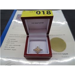 Sterling ring set with  9 rare yellow diamonds