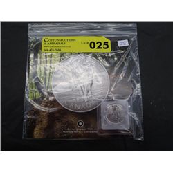 Solid silver Canadian twenty dollar wolf coin