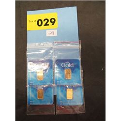 4x .999 solid gold certified bars