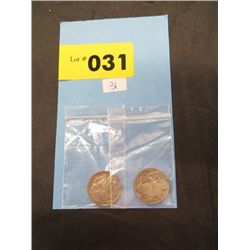 1924 & 1937 American Indian head nickels