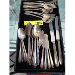 Thirty pieces of silver plate flatware