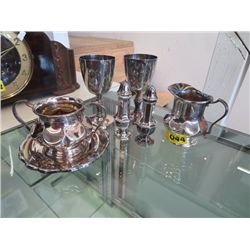 Seven pieces of silver plate