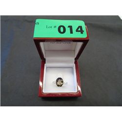 4 carat brown topaz & diamond cocktail ring