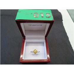 Rare cluster ring set with 8 yellow diamonds