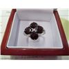 Image 2 : Red garnet cocktail ring with 5 diamonds
