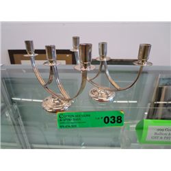 Pair of electroplated candlesticks 5" tall