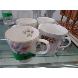 Bone china mugs in a flower motif