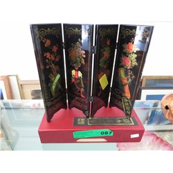 Miniature decorative folding screen