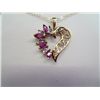 Image 2 : Diamond & Ruby Heart-shape Pendant & chain