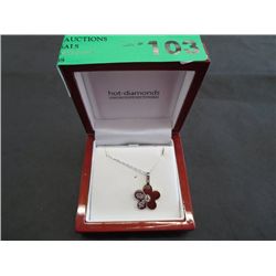 Flower-Shape Pendant and sterling silver chain