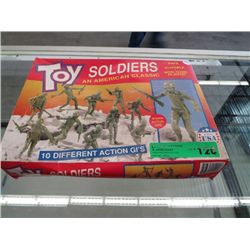 Vintage box of unopened toy soldiers 6 inch tall