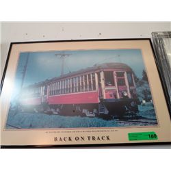Train poster "Back on Track"