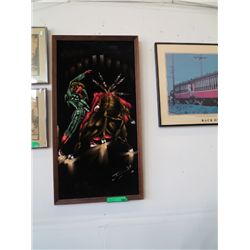 Signed velvet picture of a bull fighter