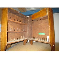 Antique sewing accessory cabinet