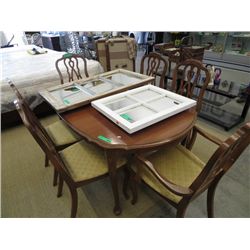 Nine piece fruit wood dining set