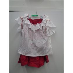 Red skirt and peasant blouse