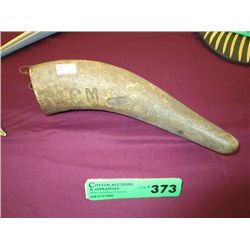 Horn with attachment for wall hanging