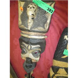 Carved wall mask 22" tall