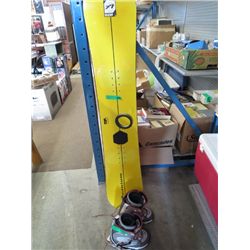 Snowboard and boots size 6.5