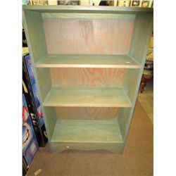 Wood shelf stained green