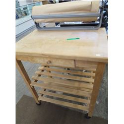 Rolling butcher block style table