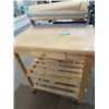 Image 1 : Rolling butcher block style table