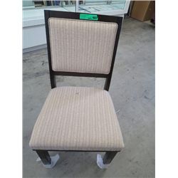 Six wood dining chairs