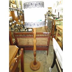 Wooden standing floor lamp