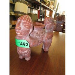 Decorative clay pot 8" tall