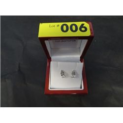 White topaz & diamond earrings