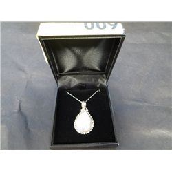 Large moonstone custom made silver necklace