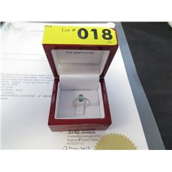 Sterling silver custom made emerald ring
