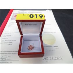 Sterling & 14kt gold - red diamond cluster ring